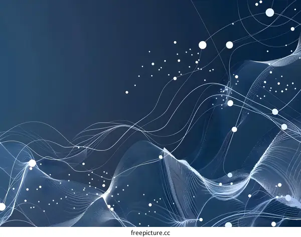 Abstract Blue Background with White Circles and Lines