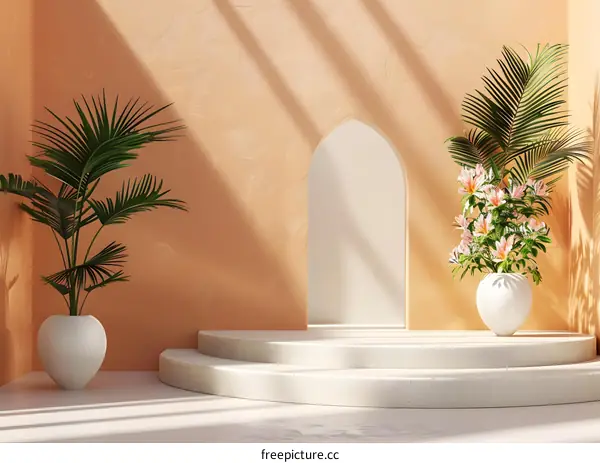 Geometric Patterns and Soft Hues in Modern Interior Design