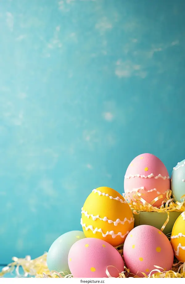 Colorful Easter Eggs in a Nest