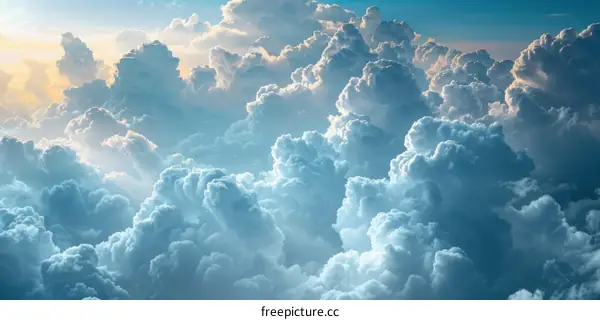 Beautiful Cloudscape with Sunlight and Blue Sky