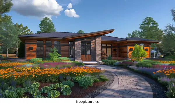 Modern House Exterior Design with Landscaping