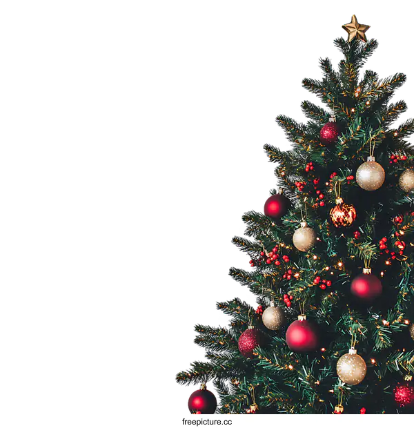 [Transparent Background PNG]Christmas Tree with Decorations Against transparent background