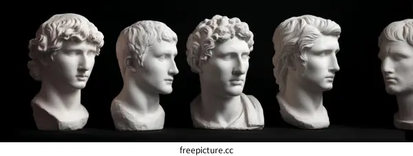 Ancient Roman Busts Art Collection
