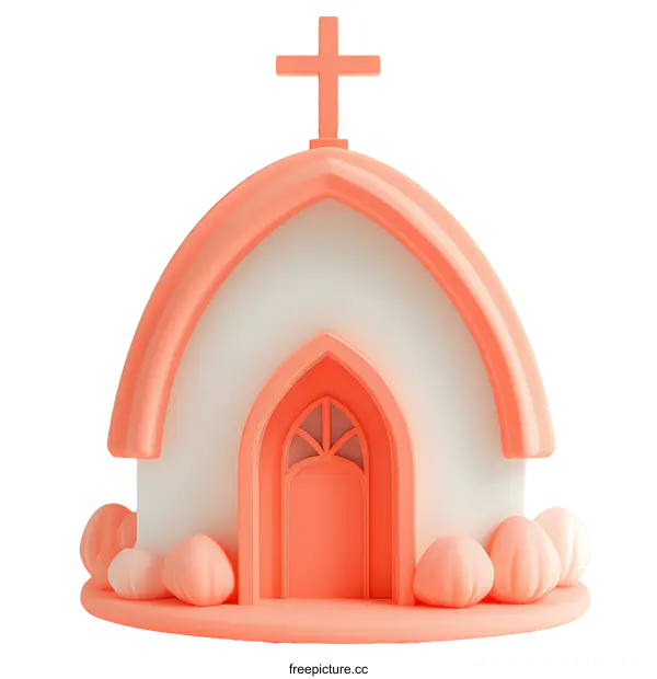 [Transparent Background PNG]Cute Cartoon Church Illustration