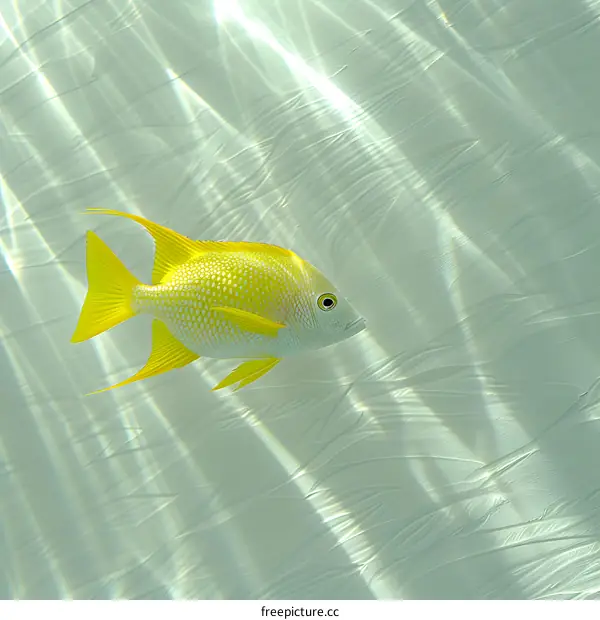 Yellow Fish Swimming in Shallow Water