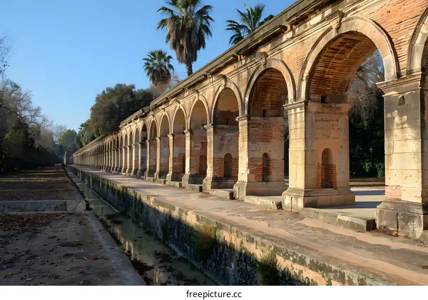 Arched Aqueduct in a Park