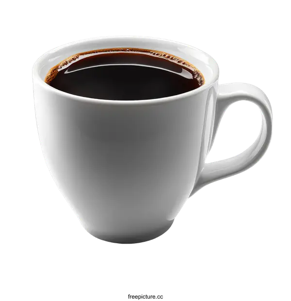 [Transparent Background PNG]White Coffee Cup with Dark Liquid