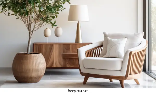 Modern living room interior with stylish furniture