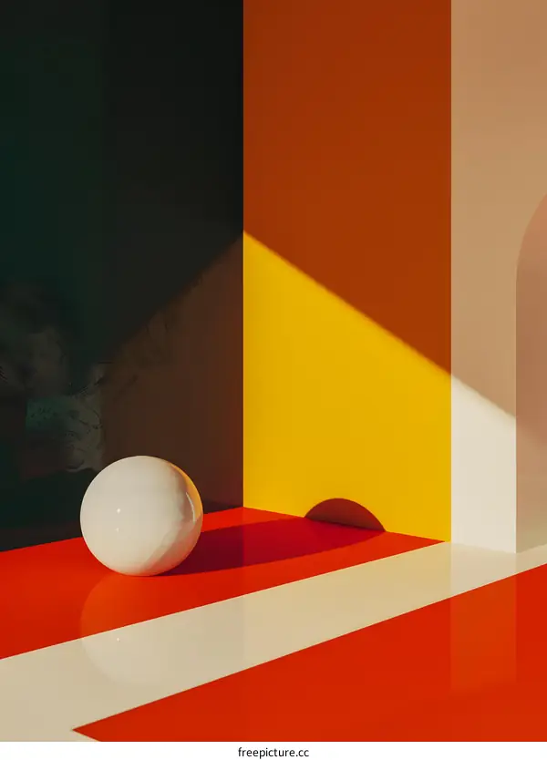 Abstract Colorful Background With Geometric Shapes And Sphere