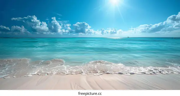 A tranquil beach in the Caribbean