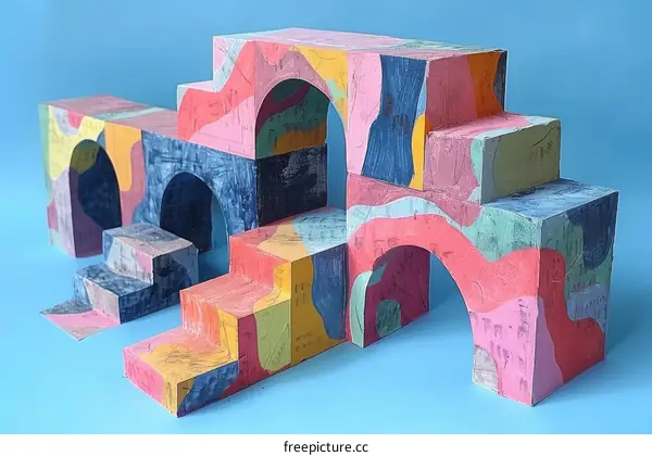 Colorful 3D Structure Constructed from Paper