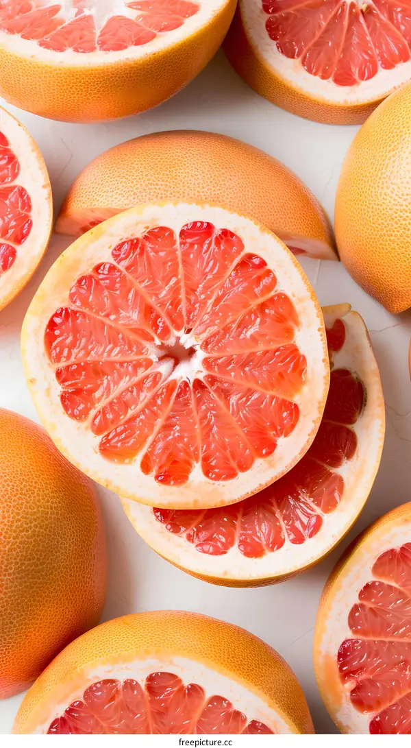 Close Up of Fresh Grapefruit Slices