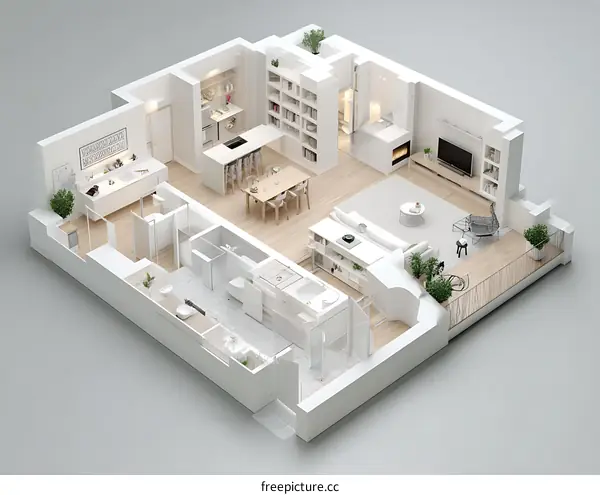 Modern Apartment Floor Plan Illustration