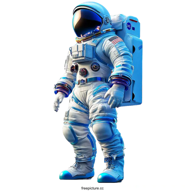 [Transparent Background PNG]Astronaut in Spacesuit Illustration
