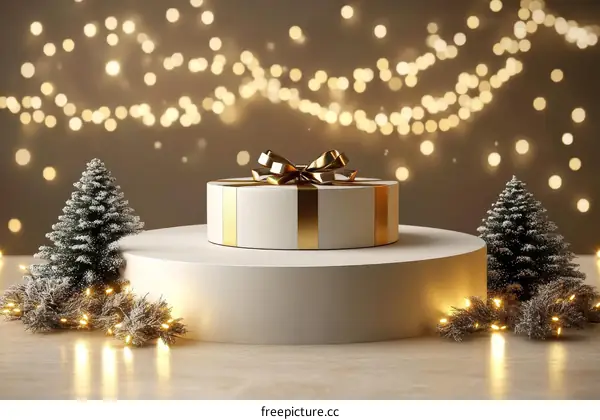 Christmas Gift Display with Christmas Trees