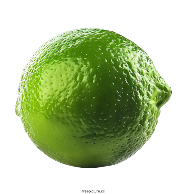 [Transparent Background PNG]Single Fresh Lime on White Background