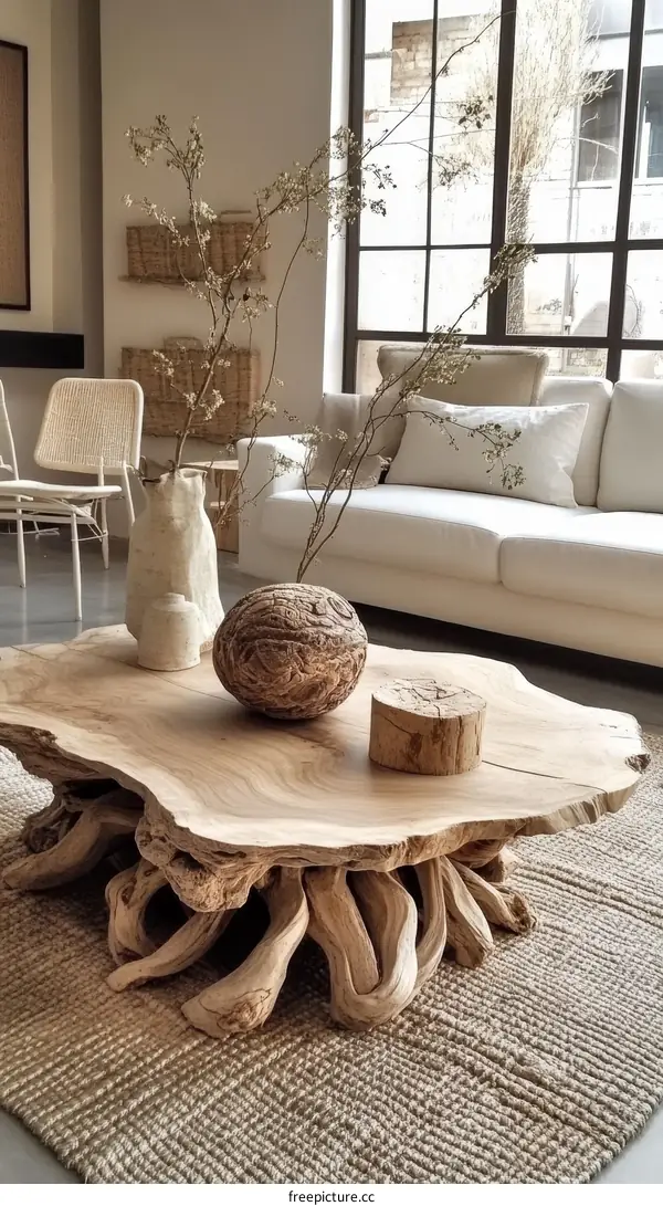 Rustic Modern Wooden Coffee Table Design