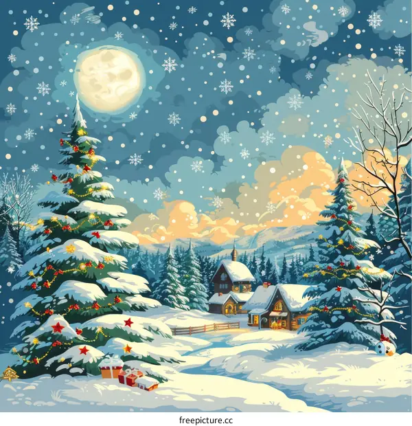 Winter Wonderland: A Christmas Cottage Scene