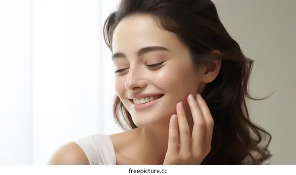 Portrait of a beautiful young woman with flawless skin