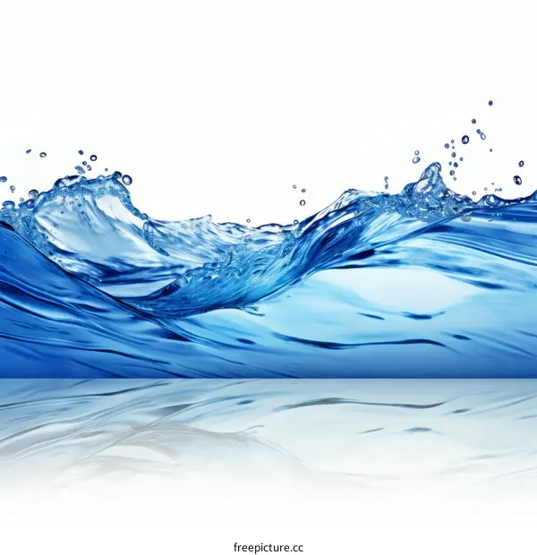 Water surface with a splash. 3D illustration