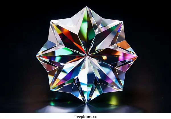 Colorful 3D rendering of a crystal