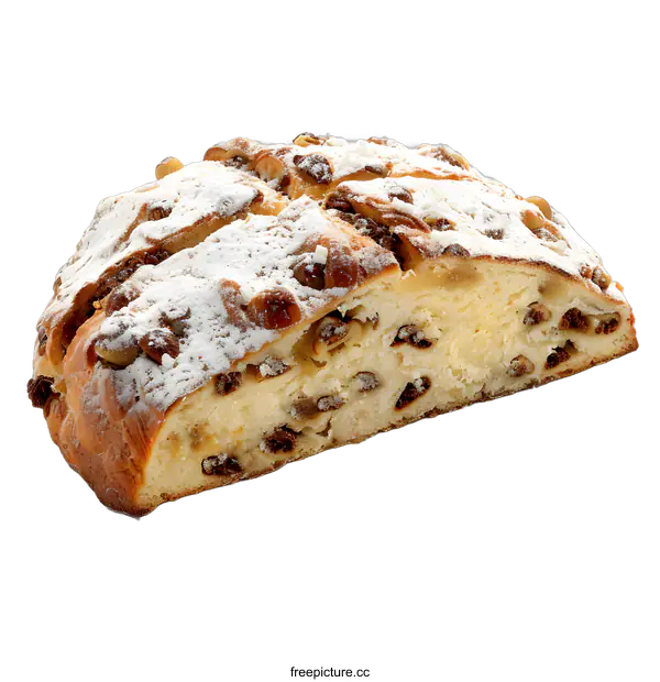 [Transparent Background PNG]Sweet Bread Loaf with Nuts and Raisins