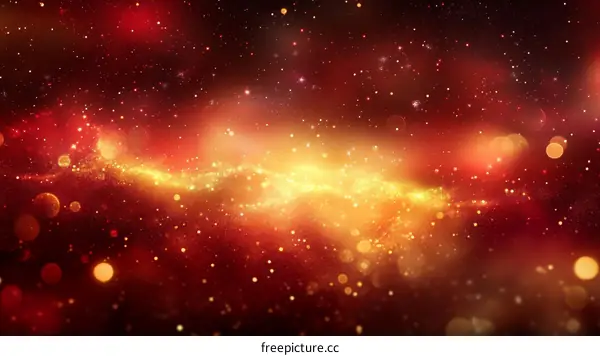 Abstract Red and Gold Space Background Design