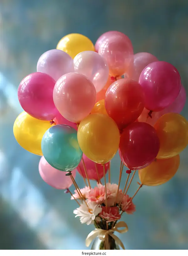 Colorful Balloons and Flowers Decoration