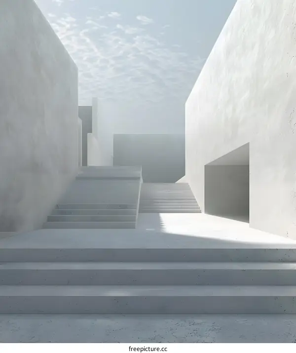 Minimalist Concrete Stairway Architecture