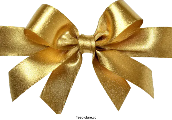 [Transparent Background PNG]Golden Ribbon Bow Decoration