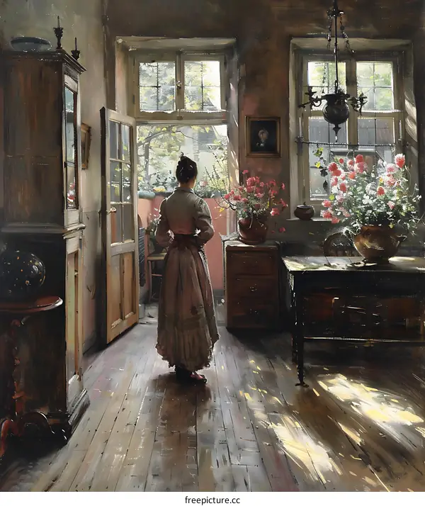 A Young Woman Standing in a Doorway