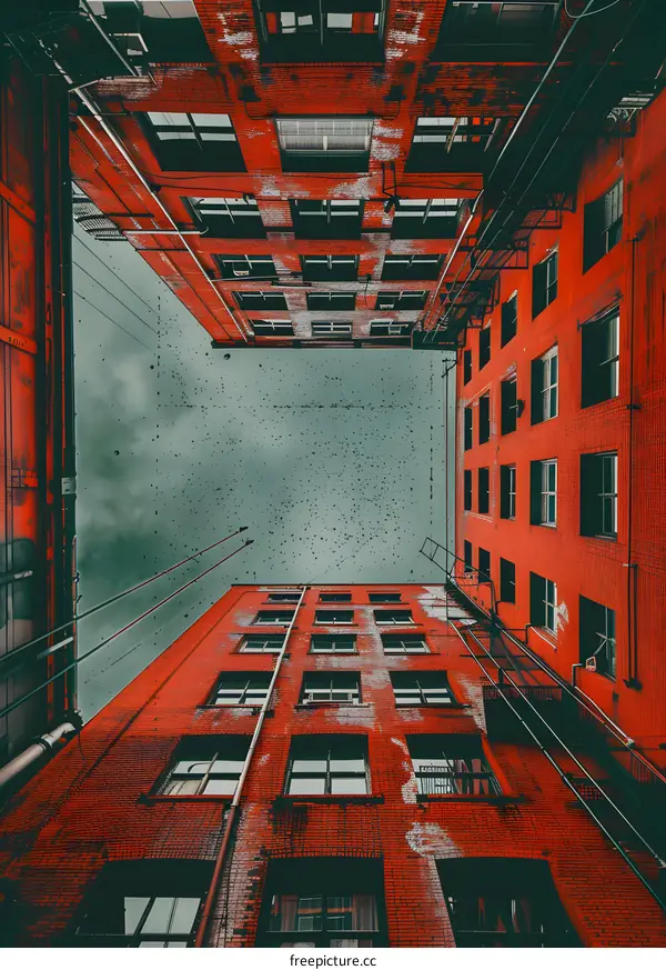 Red Brick Building Viewed From Below