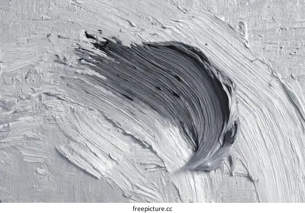 Abstract Gray and White Brushstrokes on Canvas