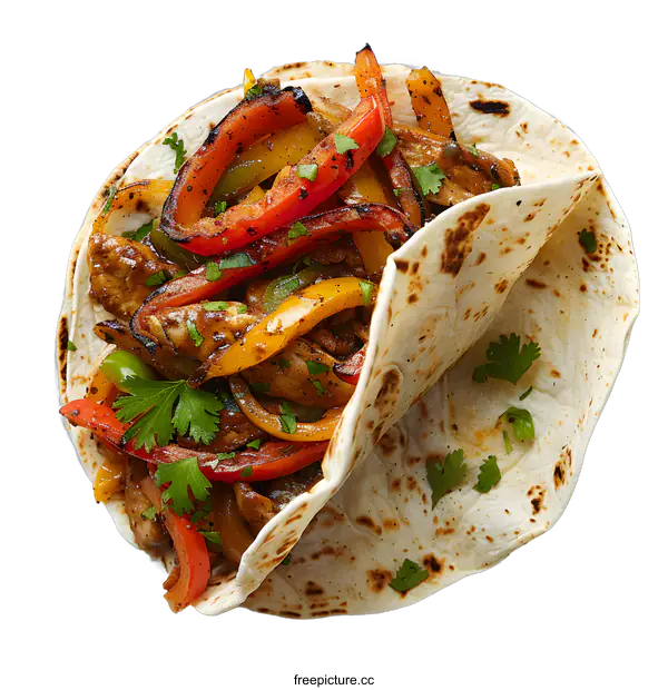 [Transparent Background PNG]Chicken Fajita Tortilla