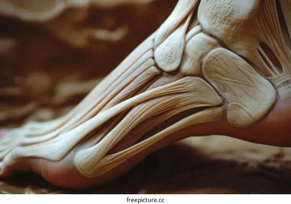 Human foot bone and muscle anatomy