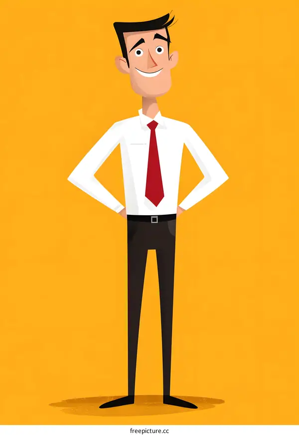 Smiling Businessman Cartoon Illustration