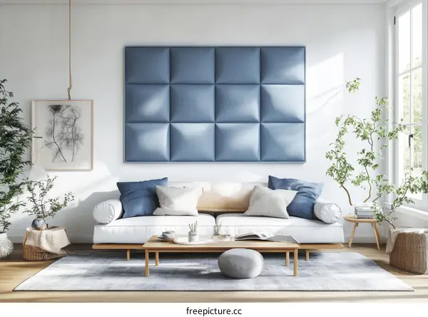 Modern Living Room with Stylish Wall Panel