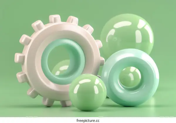 Pastel 3D shapes composition