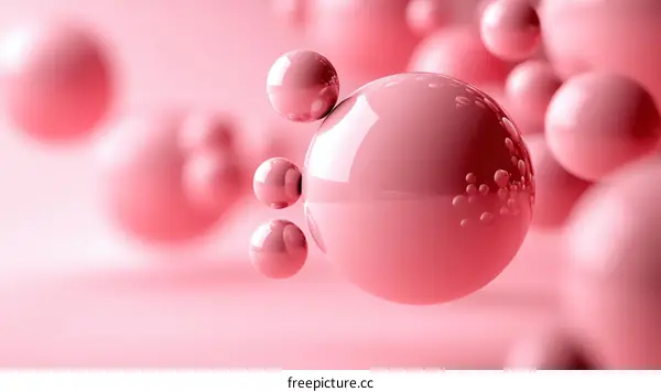Abstract Pink Geometric Sphere Composition