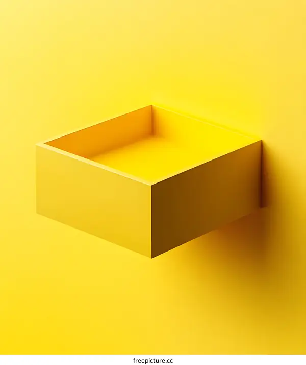 Abstract Yellow Box on Yellow Background