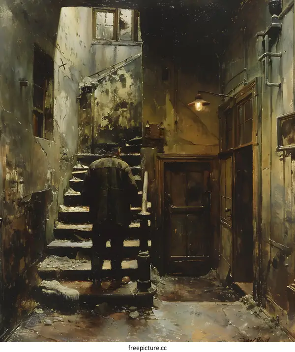 Stairway in an Old Tenement Building