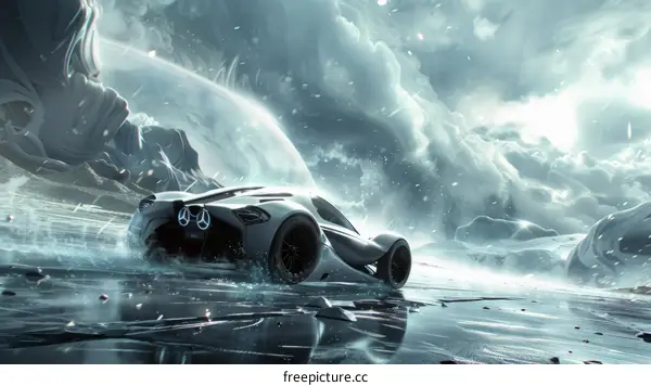Mercedes-Benz Drives Over Ice