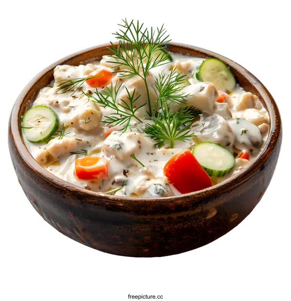 [Transparent Background PNG]Chicken stew with vegetables and cream sauce