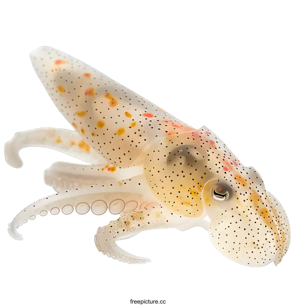 [Transparent Background PNG]Close Up of a Small Octopus on a White Background