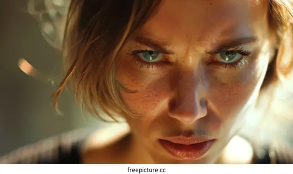 Closeup Portrait of a Caucasian Woman