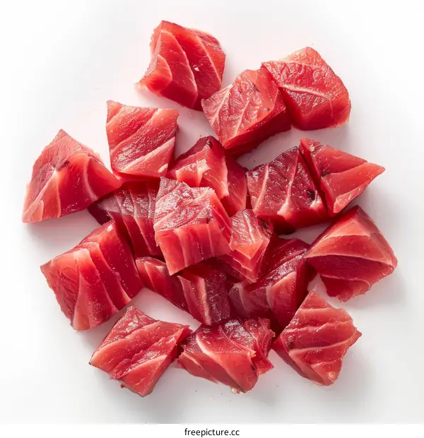 diced raw tuna