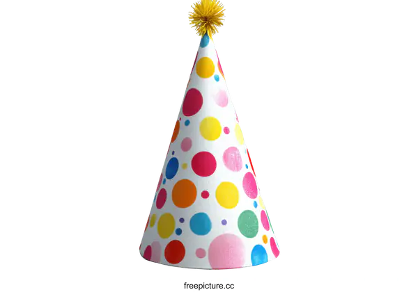 [Transparent Background PNG]Colorful Party Hat with Polka Dots
