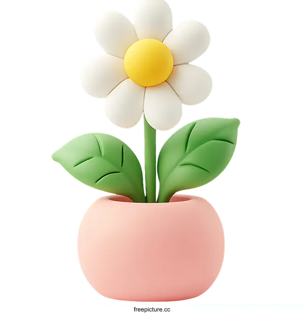 [Transparent Background PNG]Cute Cartoon Flower in a Pot Illustration