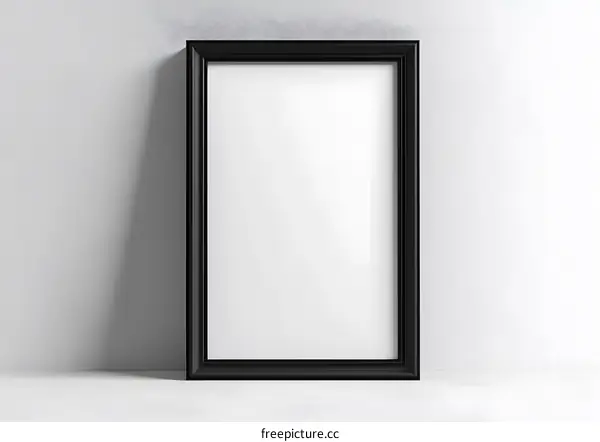 Black Frame Mockup on White Wall