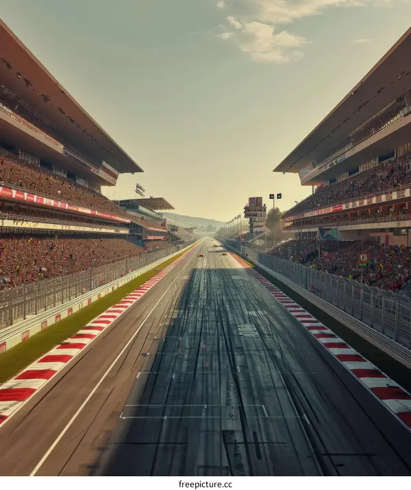 An aerial view of a Formula One race track